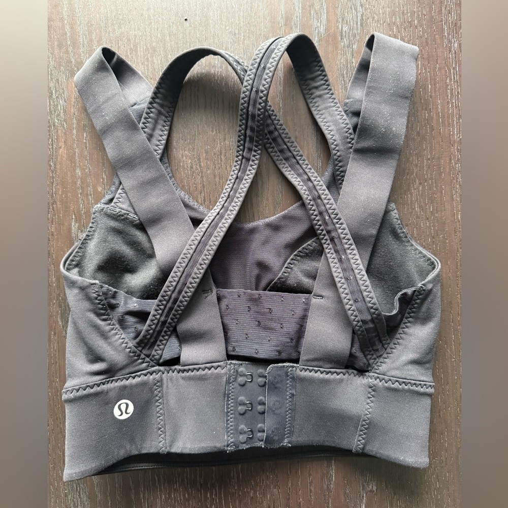 Lululemon Run Times High Support Black Sports Bra - size 2 - Picture 2 of 3